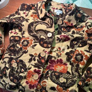 ATL Studio Brocade Corduroy Blazer Jacket Size 6P Eclectic Regency 6 Petite